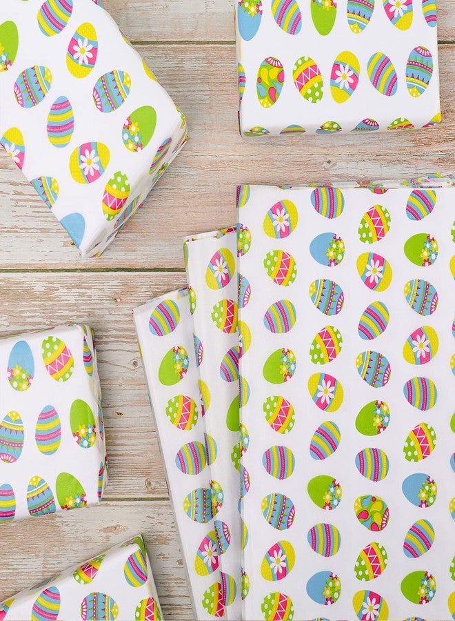 Whaline 100Pcs Easter Tissue Paper Arranged Easter Egg Gift Wrapping Paper Spring Decorative Art Paper for DIY Craft Birthday Holiday Decoration Party Supplies, 14 x 20 Inch - Image 4